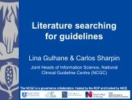 Literature searching for guidelines - LondonLinks