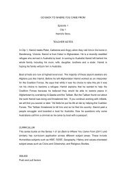 Hamid's Story - Teacher Notes PDF - Sbs