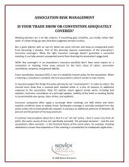 Is Your Tradeshow Adequately Covered? - Novick Group, Inc.