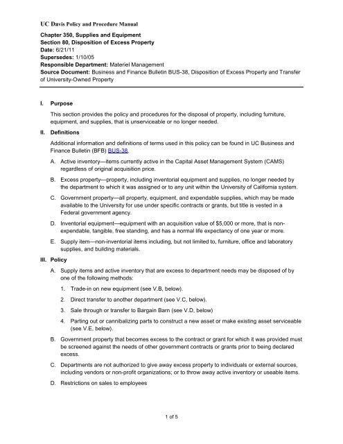 350 80 Uc Davis Administrative Policies And Regulations