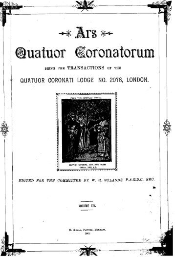 quatuor coronati lodge no. 2076, london. - Loggia Quatuor Coronati