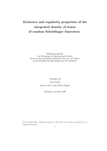 Existence and regularity properties of the integrated density of states ...