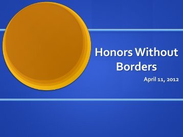 Honors Without Borders