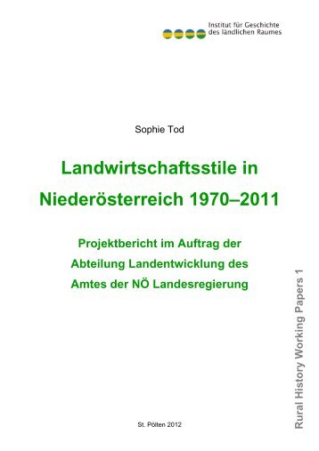 Landwirtschaftsstile in Niederösterreich 1970–2011