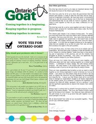 VOTE YES FOR ONTARIO GOAT - Ontario Goat Breeders Association