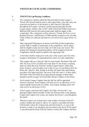 Warehouse Cricket Winter Saturday Senior Competition Rules