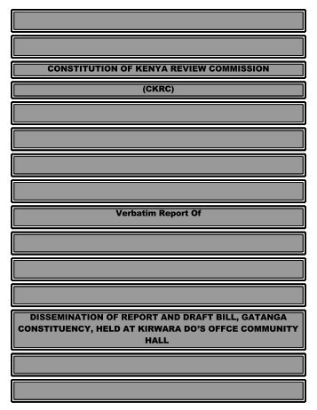 CONSTITUTION OF KENYA REVIEW ... - ConstitutionNet