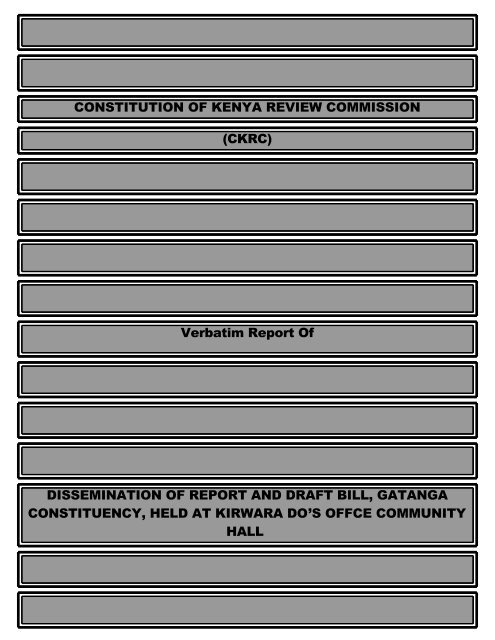 CONSTITUTION OF KENYA REVIEW ... - ConstitutionNet