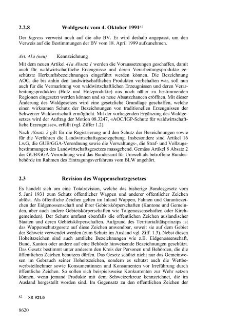 09.086 Botschaft zur Änderung des Markenschutzgesetzes und zu ...