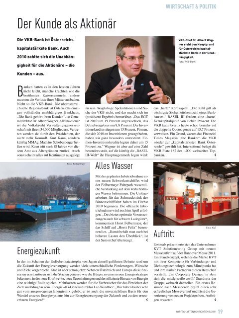 Ausgabe 05/2011 Wirtschaftsnachrichten Donauraum