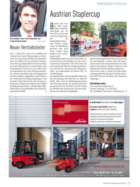 Ausgabe 05/2011 Wirtschaftsnachrichten Donauraum