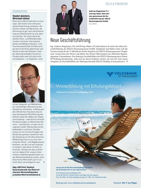 Ausgabe 05/2011 Wirtschaftsnachrichten Donauraum