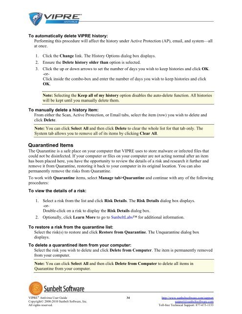 VIPRE Antivirus User Guide - Sunbelt Software
