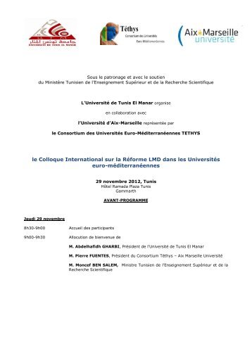 Voir le programme - Université de Tunis El Manar