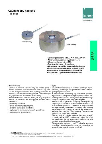 Karta katalogowa 8526 - Alitech