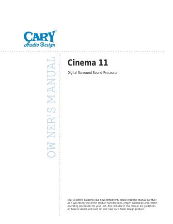 Cinema 11 - Cary Audio Design