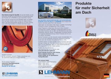 Flyer Bedachungsartikel - Otto Lehmann GmbH