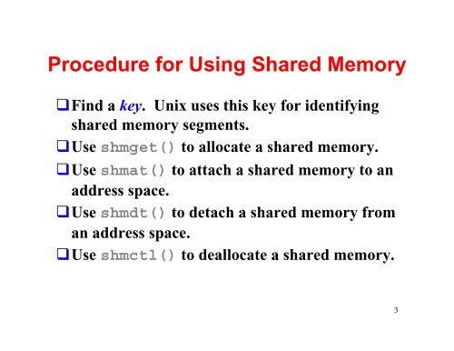 Unix Shared Memory