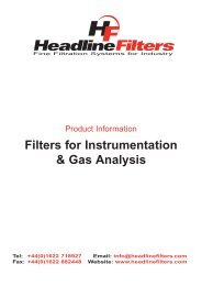 Filters for Instrum & Gas Analy - Headline Filters