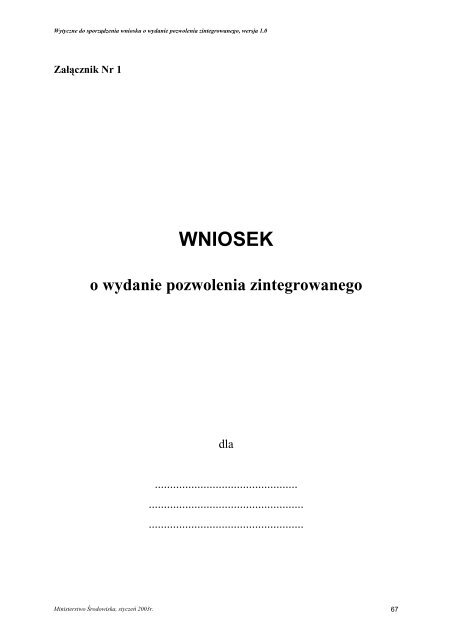 Pozwolenie zintegrowane - IPPC - Ministerstwo Ã…Âšrodowiska