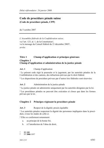 Code de procédure pénale suisse