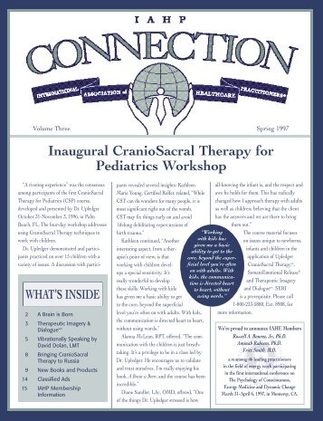 Inaugural CranioSacral Therapy For Pediatrics Workshop