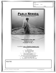 PABLO NERUDA Poetry Packet GEN - Valencia High School