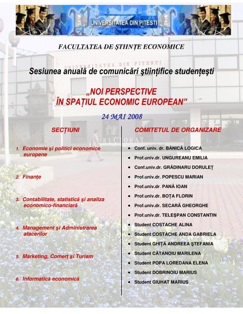 Buletin stiintific 2008 - Facultatea de Stiinte Economice ...