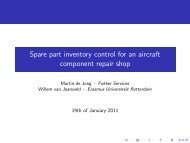 Spare part inventory control for an aircraft component repair ... - LNMB