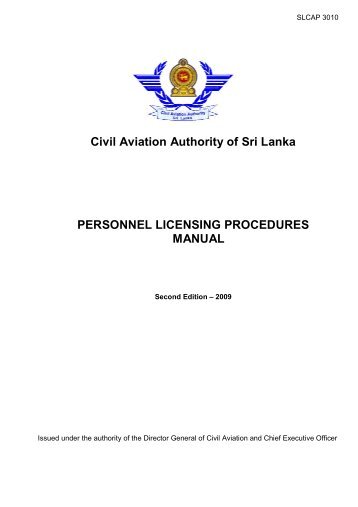 SLCAP 3010 Personnel Licencing Procedure Manual - Civil Aviation ...