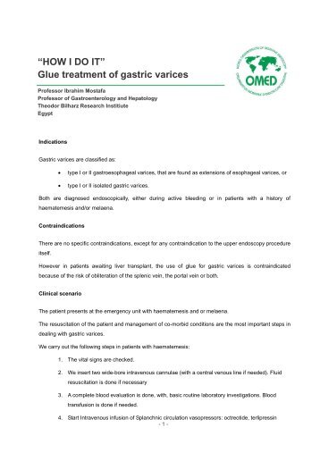 âHOW I DO ITâ Glue treatment of gastric varices