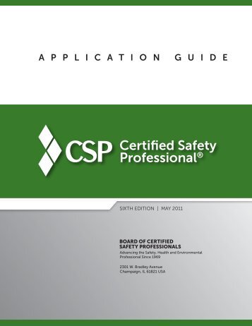 CSP Application Guide - Board of Certified Safety Professionals