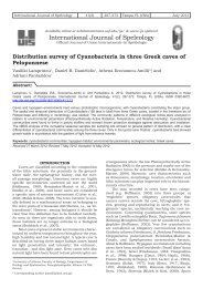 Distribution survey of Cyanobacteria in three Greek caves of ...