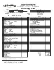 Trailer Sales Order - Westside Motorcoach