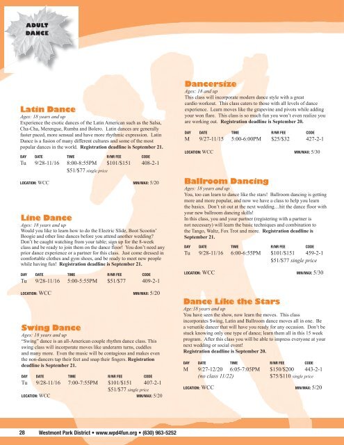2010 Guide to Activities & Classes - Westmont Park District