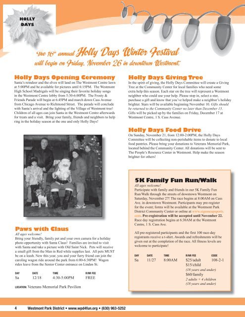 2010 Guide to Activities & Classes - Westmont Park District