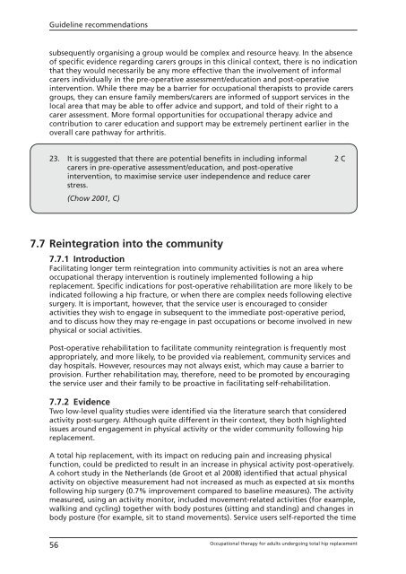 Total hip replacement - College of Occupational Therapists