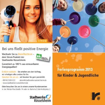 Ferienprogramm 2013 für Kinder & Jugendliche - Stadt Rüsselsheim