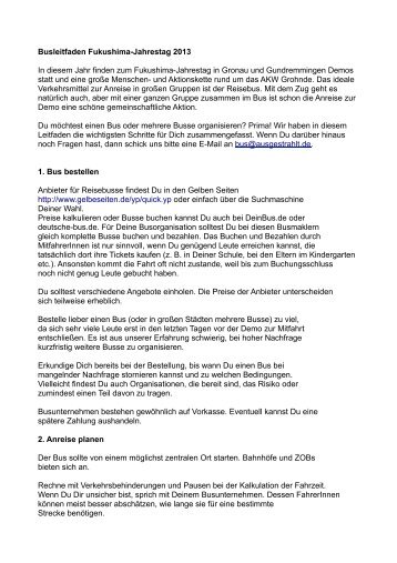 Busleitfaden Fukushima-Jahrestag 2013 In diesem ... - Ausgestrahlt