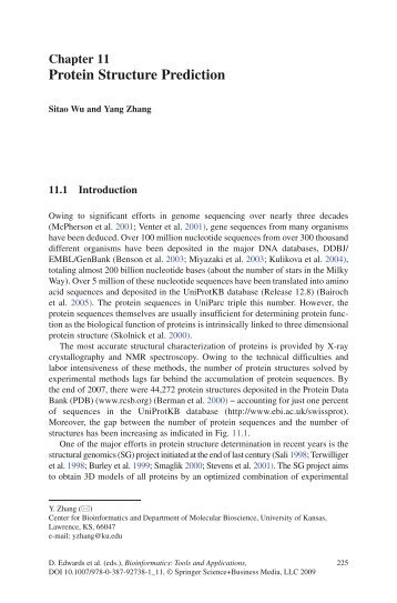 Protein Structure Prediction - The Yang Zhang Lab