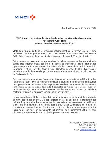 VINCI Concessions soutient le sÃ©minaire de recherche international ...