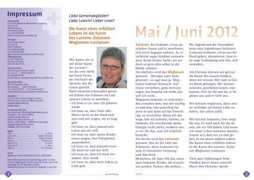 Unsere Kirche 2/2012 Mai bis Juni - Evangelische Kirchengemeinde ...