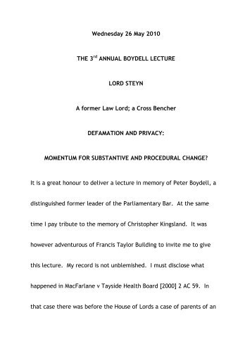 Wednesday 26 May 2010 THE 3rd ANNUAL BOYDELL LECTURE ...