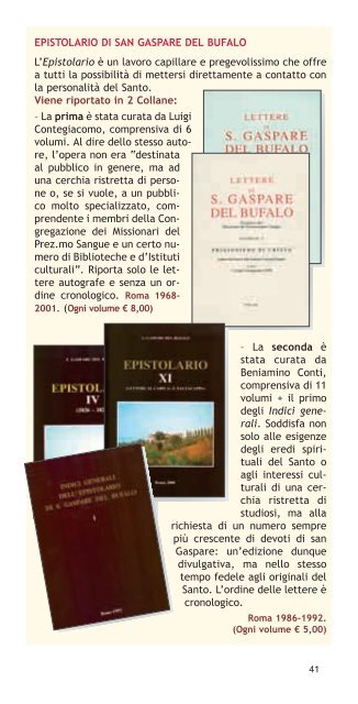 Catalogo della "Sanguis Editrice" - Centro Studi Sanguis Christi