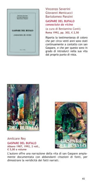 Catalogo della "Sanguis Editrice" - Centro Studi Sanguis Christi