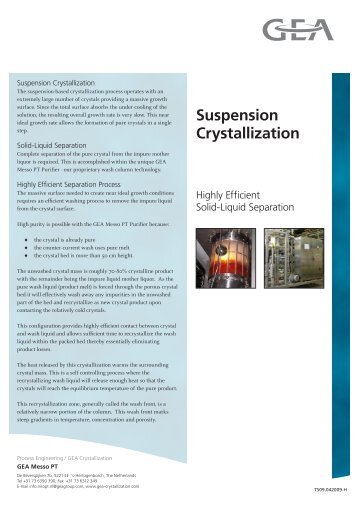 Suspension Crystallization - GEA Messo PT