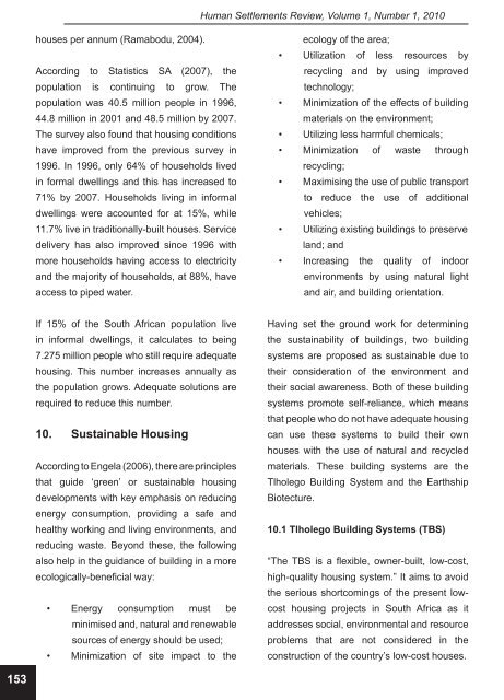 Human Settlements Review - Parliamentary Monitoring Group