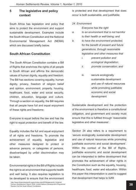 Human Settlements Review - Parliamentary Monitoring Group