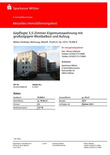 ExposÃ© ETW Witten-Herbede als PDF laden - Magazin - Sparkasse ...