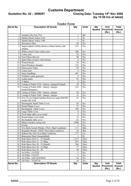 Customs Department